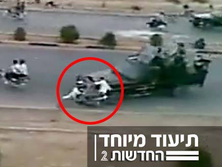 תיעוד דריסה של מפגינים אירנים (צילום: חדשות 2)
