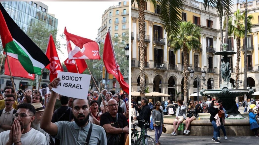 מה קורה בברצלונה לאחר החלטת מועצת העיר נגד ישראל (צילום: LLUIS GENE, Frédéric Soltan, getty images)